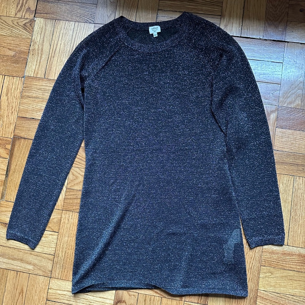 Aritzia Silver Italian Wool Sheer Top